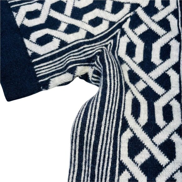 Tommy Hilfiger Navy and White Preppy Short Sleeved Sweater Dress - Picture 3 of 11